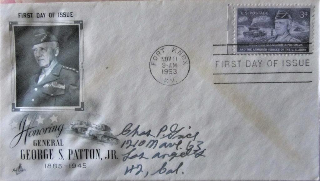 FDC- U.S.A. THEMA OORLOG- GENERAL GEORGE PATTON, Enlèvement ou Envoi, Affranchi, Autres thèmes