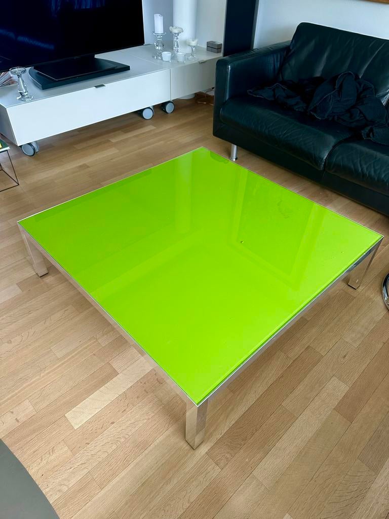 Fel groene Salontafel MDF Italia, 100 à 150 cm, Moins de 50 cm, Carré, Enlèvement