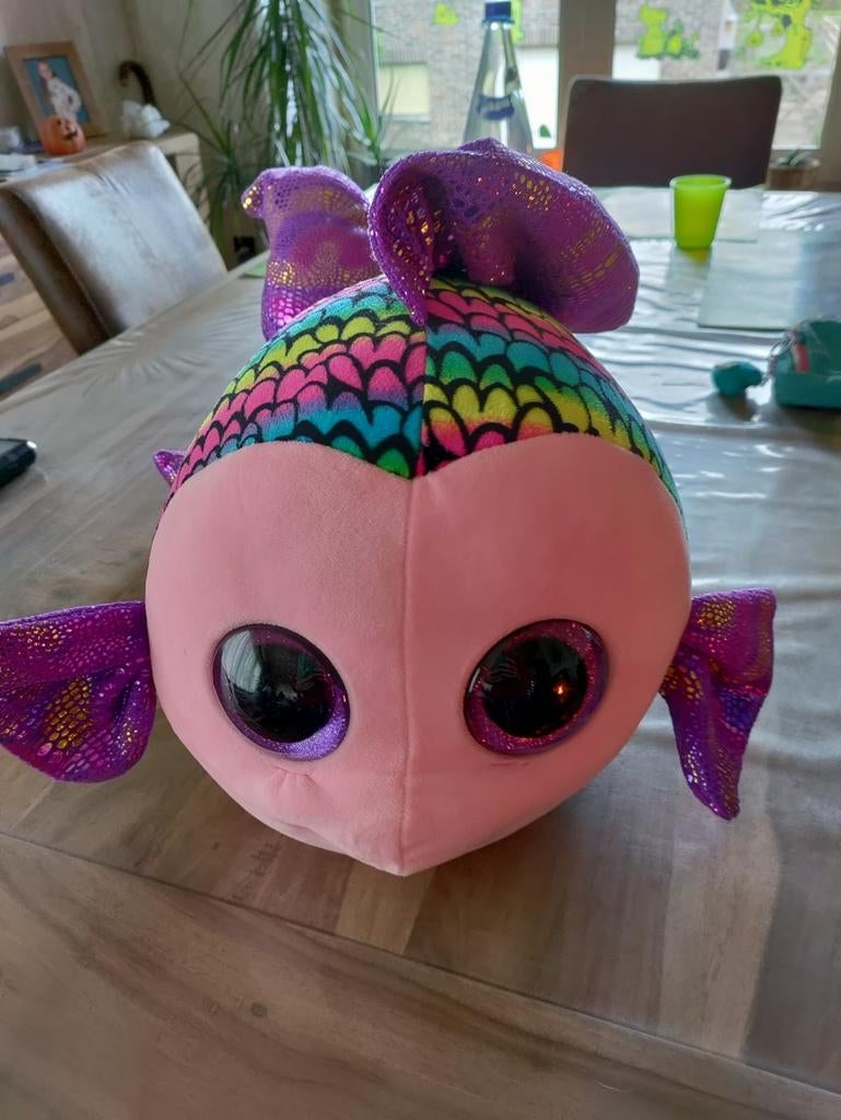 Grote zware TY knuffel kleurrijke vis, Enlèvement ou Envoi, Comme neuf