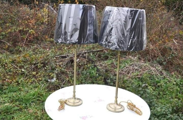 (D)  paire de grandes lampes de table laiton, Enlèvement