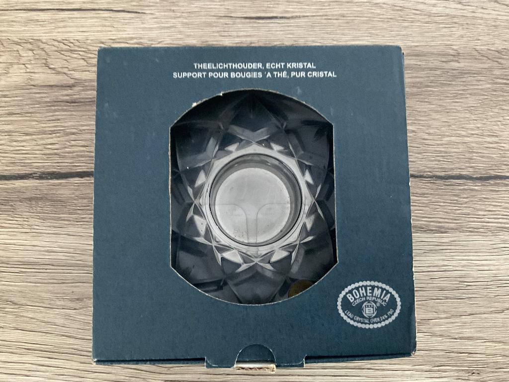 BOHEMIAN CRYSTAL CUB FOR BOUGIE, Ophalen of Verzenden, Nieuw, Glas, Minder dan 50 cm