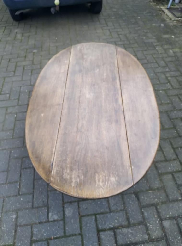Gepatineerde massief eiken Engelse hangoor tafel 17de eeuws., Ophalen