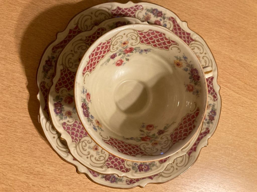 Set: tas. Bordje , dessertbord, Ophalen of Verzenden