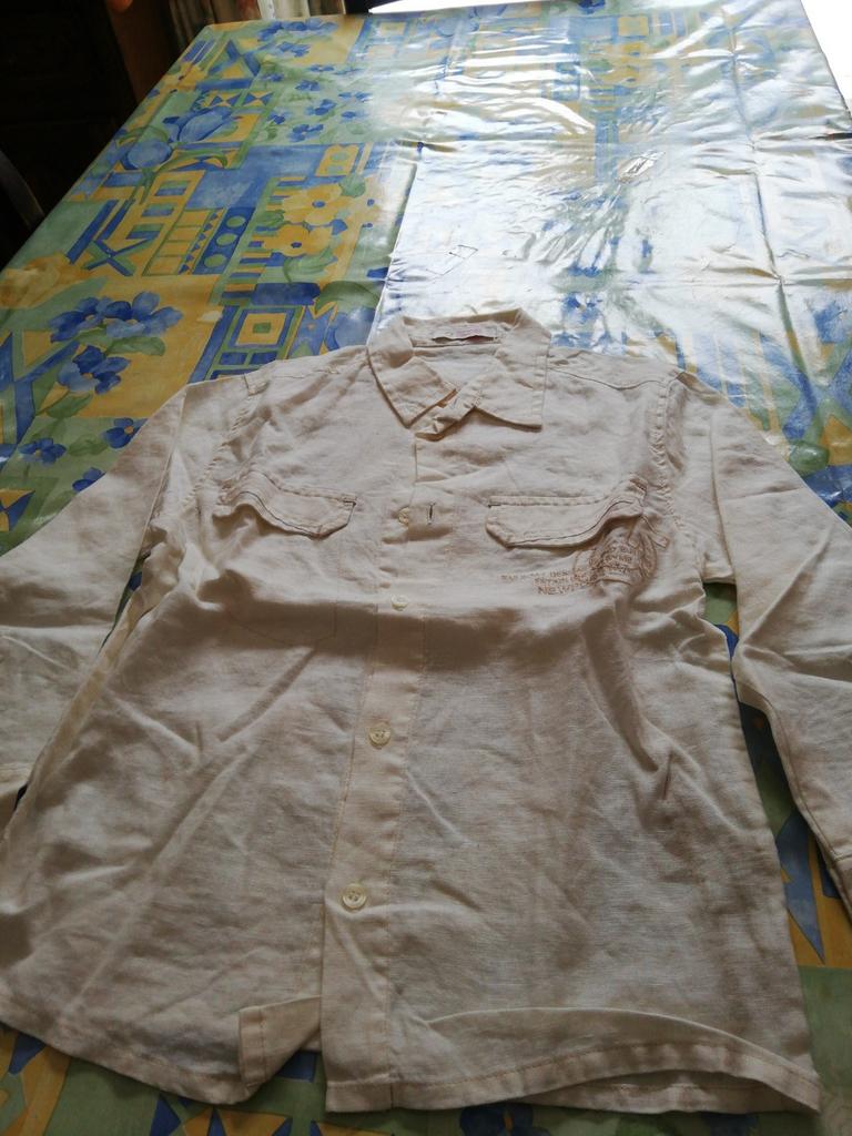 Chemise garçon.lin.Gymp.Taille 8-9ans. Couleur crème Neuve., Enlèvement ou Envoi, Comme neuf, Garçon