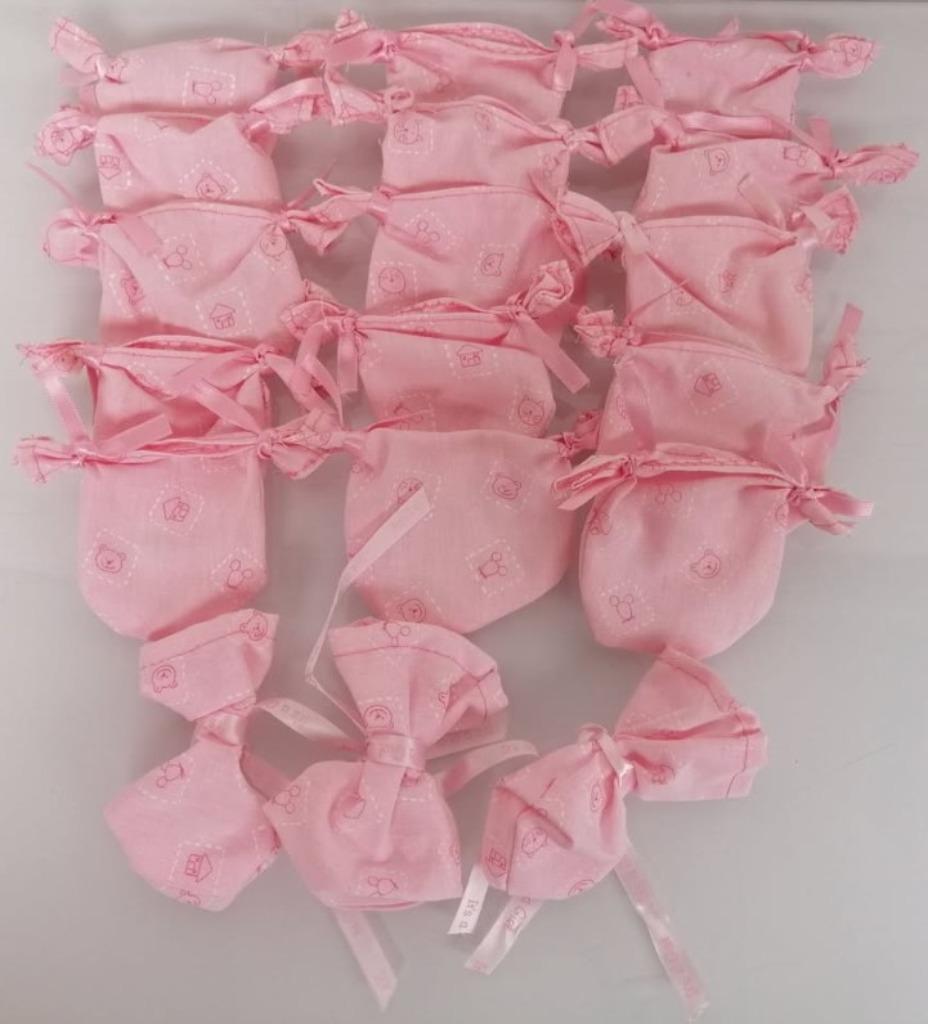 Roze Stoffen Zakjes voor Doopsuiker of bedanking, Ophalen of Verzenden, Zo goed als nieuw
