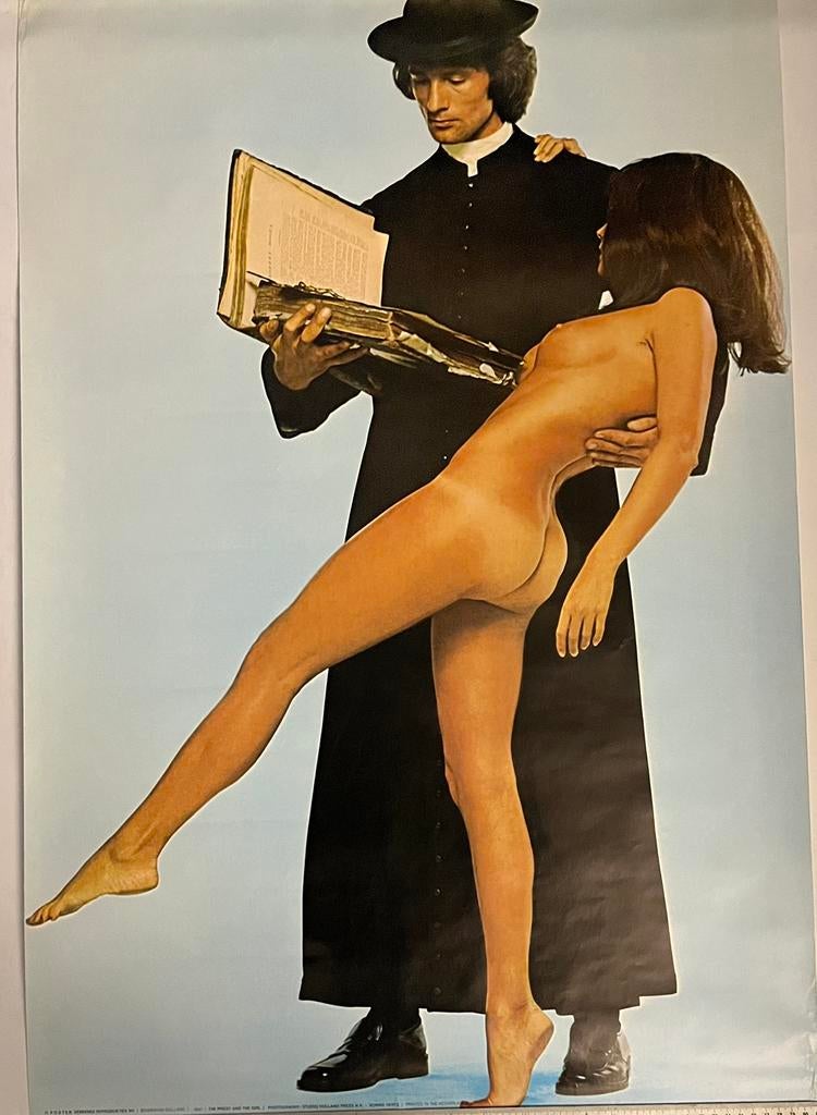 AFFICHE ANCIENNE LE PRÊTRE ET LA FILLE - RONNIE HERTZ, Enlèvement, Comme neuf