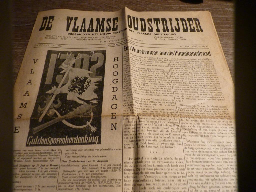tijdschrift De Vlaamse Oudstrijder 1952, Enlèvement ou Envoi, Armée de terre, Livre ou Revue