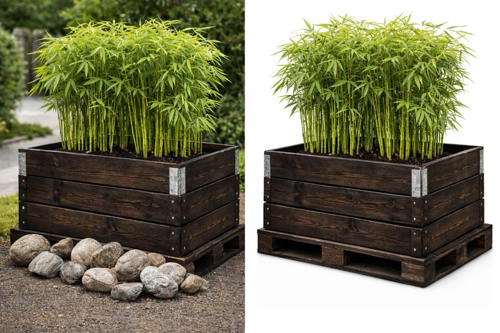 Lot de bacs à arbre - Jardinières - Bois - Brûlé & Huilé, 100 cm of meer, Nieuw, Ophalen of Verzenden, 60 cm of meer