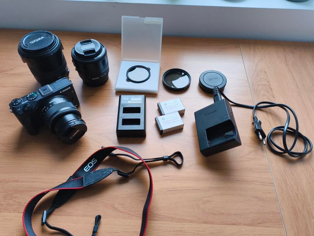 Canon EOS M3 avec objectifs, TV, Hi-fi & Vidéo, Appareils photo numériques, Comme neuf, Enlèvement ou Envoi