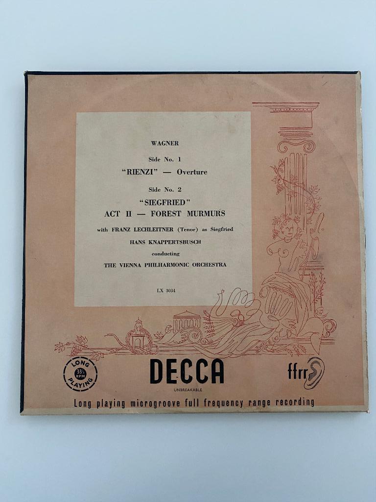 Wagner Lechleitner Knappertsbusch Vienna Phil Orch Rienzi, 10 inch, Opera of Operette, Ophalen of Verzenden, Zo goed als nieuw