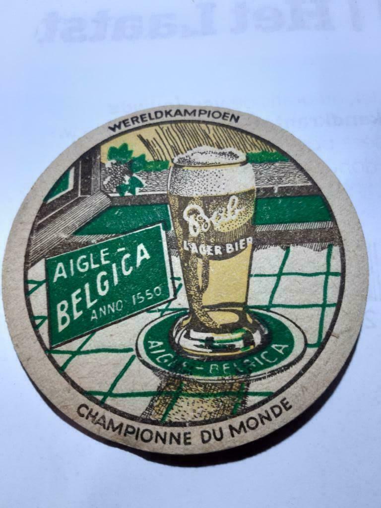 oude bierkaartje: Aigle Belgica  brugge, Ophalen of Verzenden
