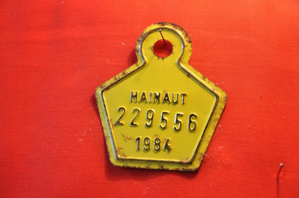 §  plaque de velo hainaut 1984, Collections, Enlèvement ou Envoi, Utilisé