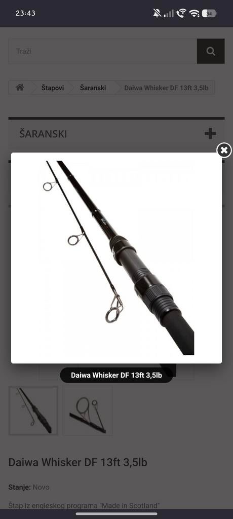 2 cannes Daiwa whisker 13ft 3.5 lbs, Molen