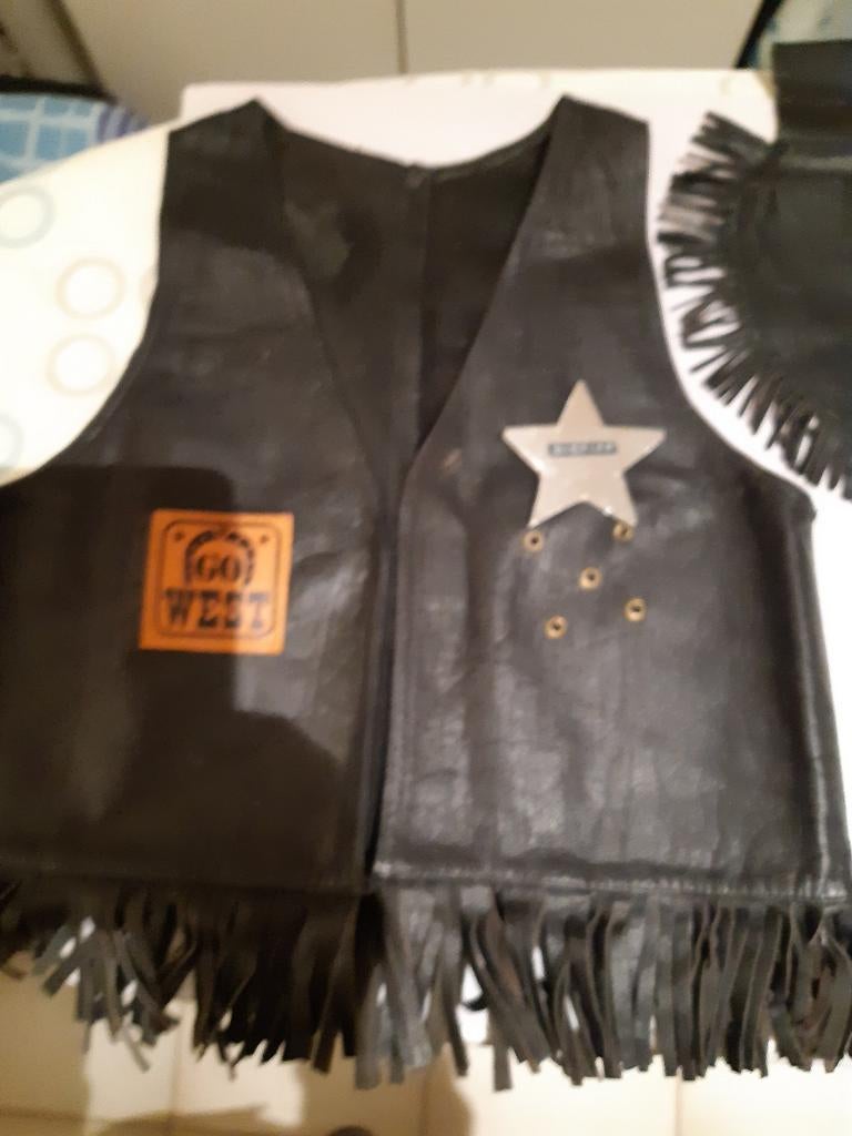 Carnaval,Zwart lederen hesje met holsterzakje., Ophalen of Verzenden, Zo goed als nieuw, Jongen