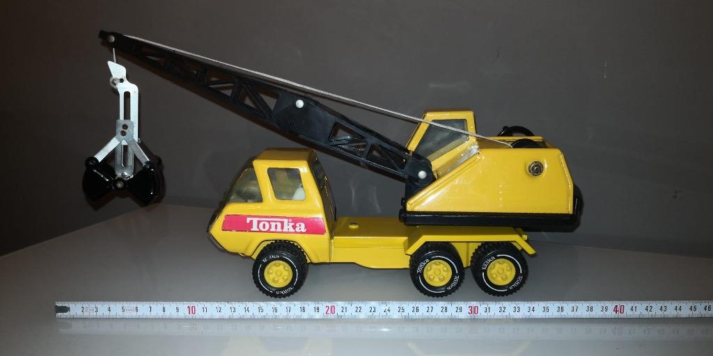 TONKA gele graafkraanwagen, Antiquités & Art, Enlèvement ou Envoi