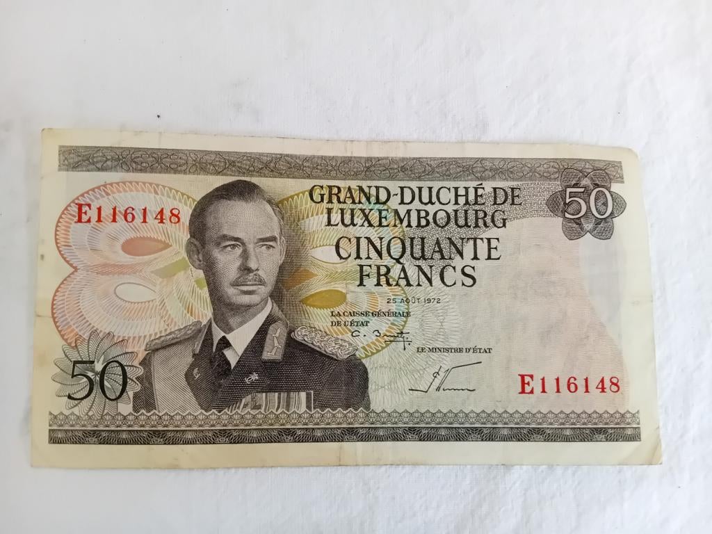 billet 50 francs Grande-Duche De Luxembourg 1972, Enlèvement ou Envoi, Autres pays, Billets en vrac
