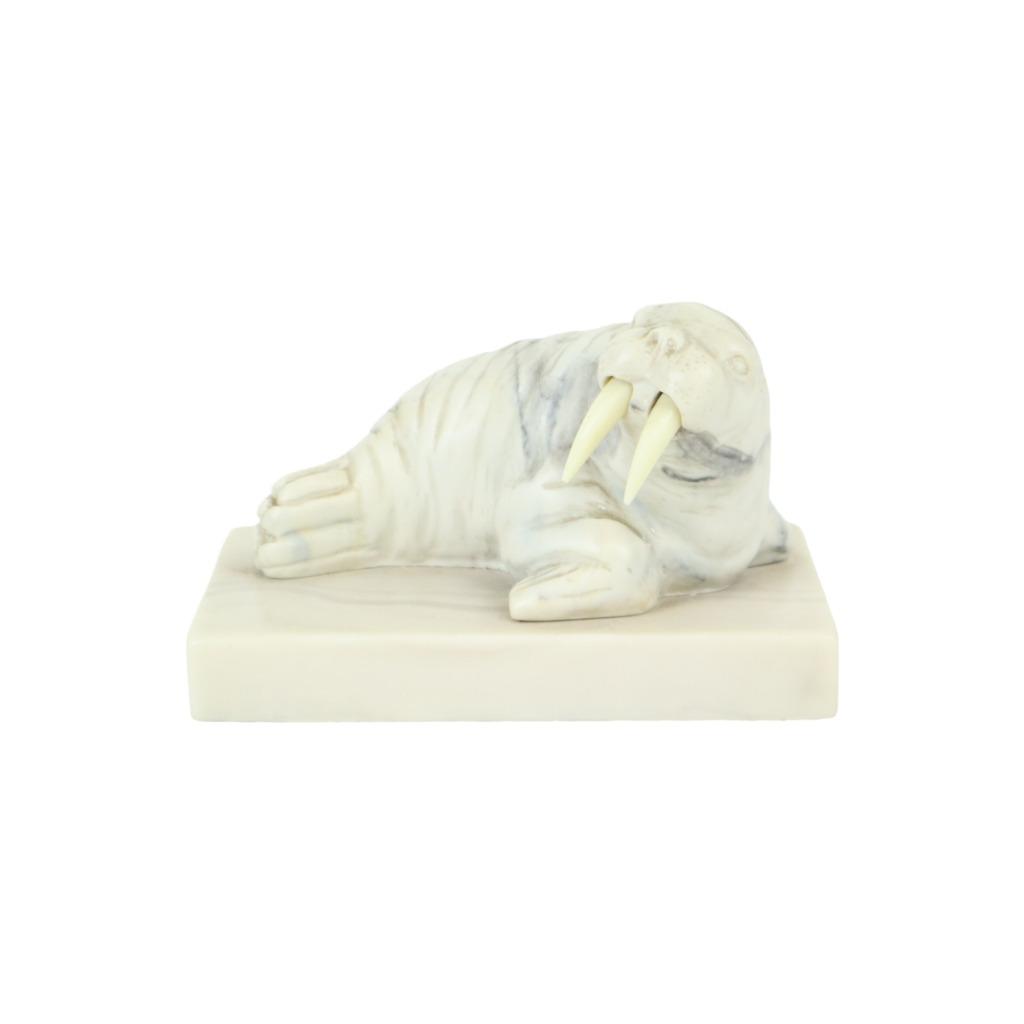 Vintage Walrus Beeld Sculptuur Hars Pearlite Marblecraft 12c, Enlèvement ou Envoi, Utilisé, Animal