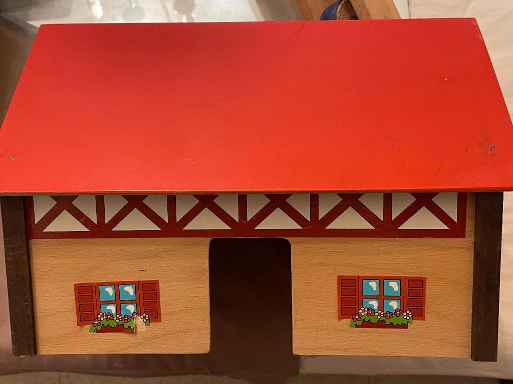 Ferme à jouets en bois + écurie Comme neuf, Enlèvement, Comme neuf