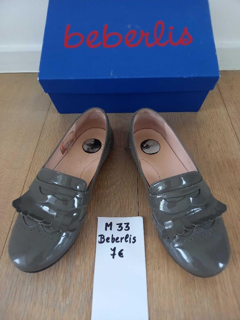 Beberlis grijze lakschoentjes Maat 33, Meisje, Schoenen, Beberlis, Ophalen of Verzenden