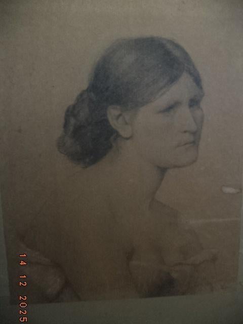 Maria SÈTHE (vrouw van Henry VAN DE VELDE) : tekening. Goed., Antiek en Kunst, Kunst | Tekeningen en Fotografie, Ophalen of Verzenden