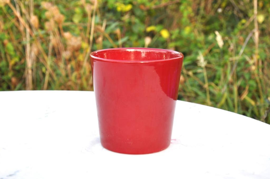 cache pot rouge faience, Enlèvement ou Envoi, Rond, Comme neuf, Intérieur