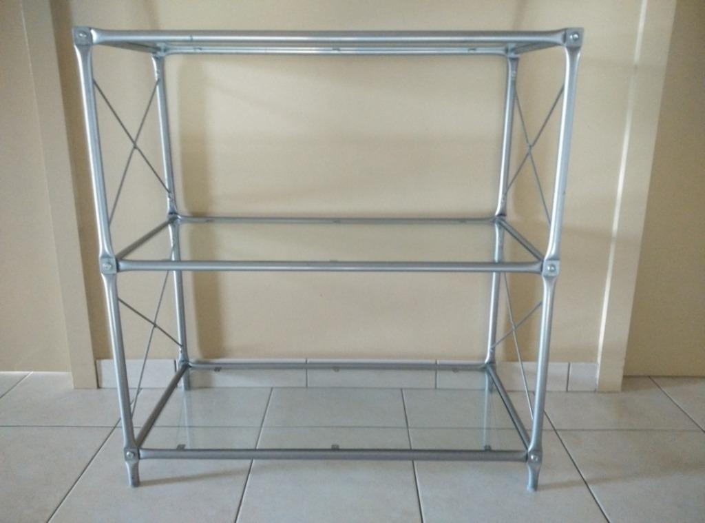 Rekje glas Ikea H: 84 cm - L: 80 cm - B: 40 cm, Ophalen, Gebruikt