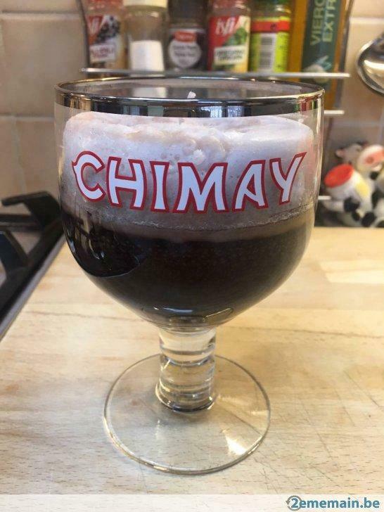 Ancien verre chimay émaillé avec bougie, Nieuw