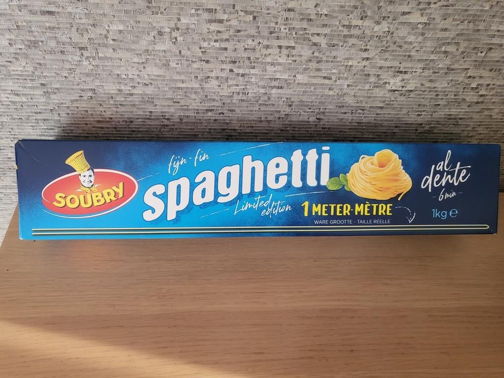 Collectors item Soubry spaghetti 1 meter lang, Verzamelen, Merken en Reclamevoorwerpen, Ophalen of Verzenden, Zo goed als nieuw