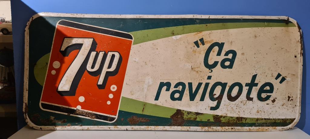 Vintage reclamebord “7up” reclamebord uit Canada/ Usa, Verzamelen, Ophalen of Verzenden, Reclamebord