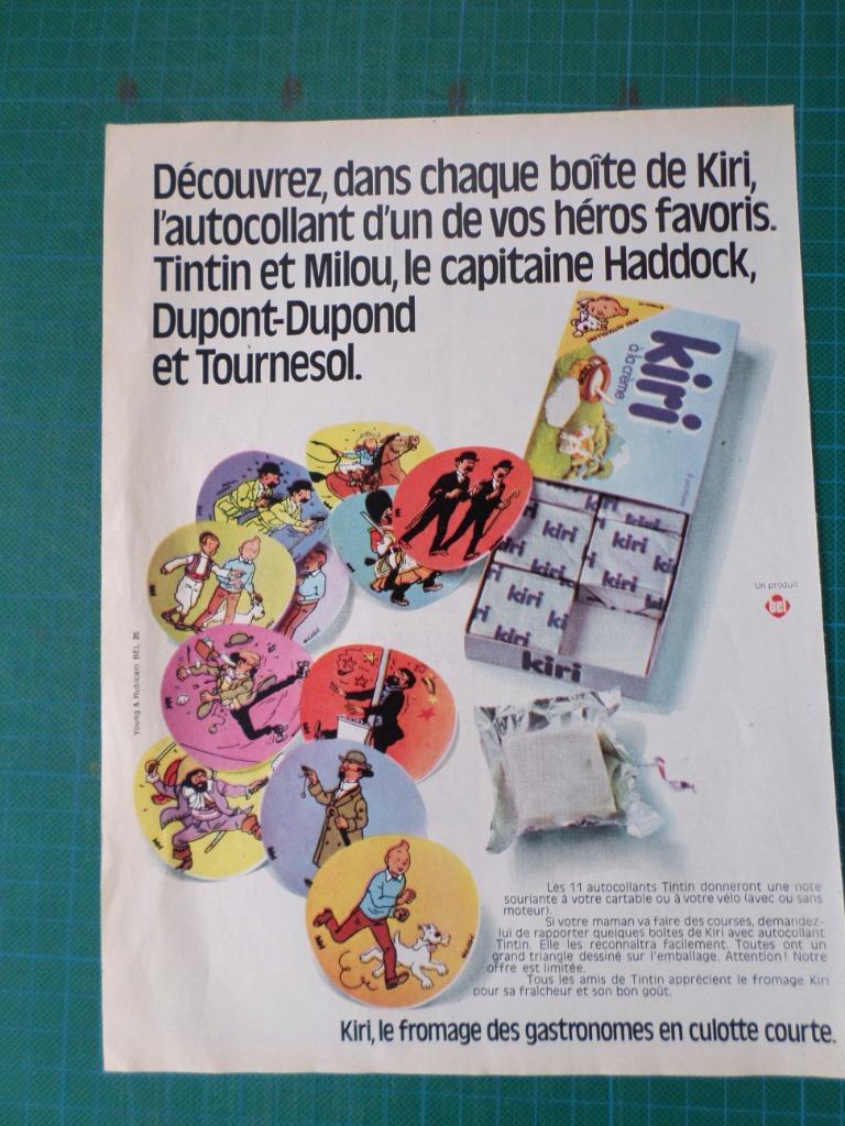 Tintin - publicité papier "Kiri" - 1973, Enlèvement ou Envoi, Tintin, Utilisé, Autres types