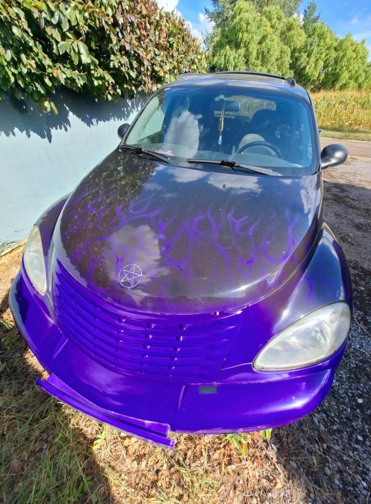 chrysler PT cruiser 2200 CRD zwart paars mercedes motor, Auto's, Voorwielaandrijving, Zwart, Zwart, Leder