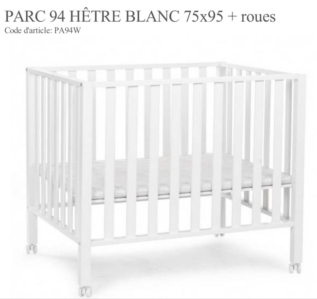 Parc enfant en hêtre blanc 75x95 avec roues, Enlèvement, Comme neuf, Rectangulaire, Roulettes