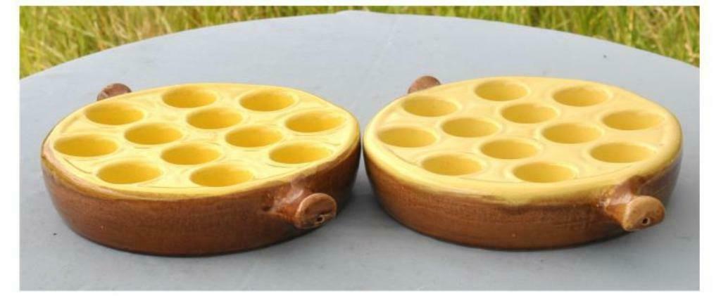 §2 terrines pour 12 escargots, Overige typen, Ophalen of Verzenden, Zo goed als nieuw, Aardewerk