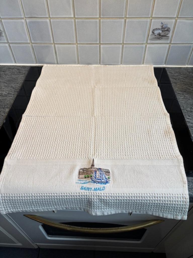 Saint-Malo crème keukenhanddoek, Ophalen, Nieuw, Overige kleuren, Theedoek of Handdoek