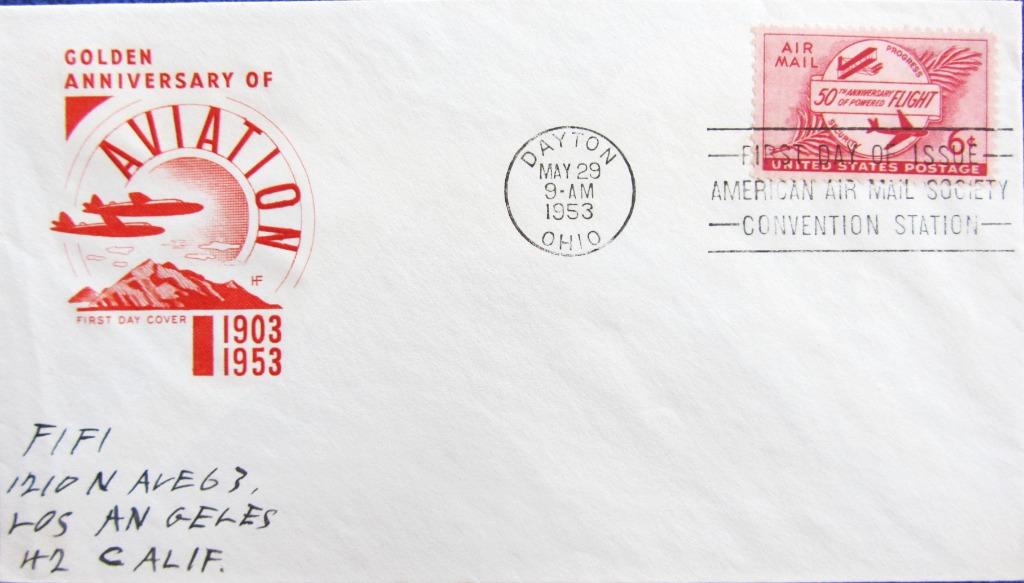 FIRST DAY COVER- U.S.A. VLIEGTUIGEN  1953, Ophalen of Verzenden, Gestempeld, Vliegtuigen