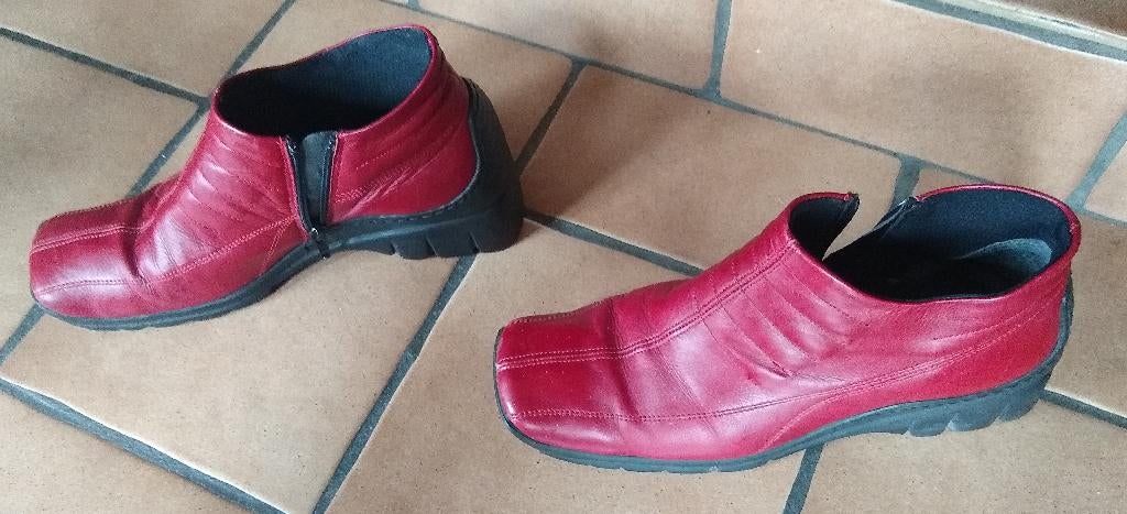 Bottines/bottines, rouge foncé, taille 38, Donn Adriana, Enlèvement, Boots et Botinnes, Porté, Donn Adriana