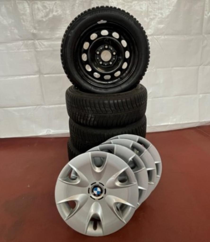 Stalen velgen set met banden 16 inch Bmw, Auto-onderdelen, Ophalen, Gebruikt, 16 inch, Band(en)