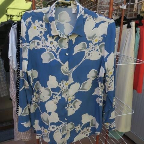Blouse blauw bloemenprint van Laack mt 44, Kleding | Dames, Blauw, Van Laack, Maat 42/44 (L), Nieuw
