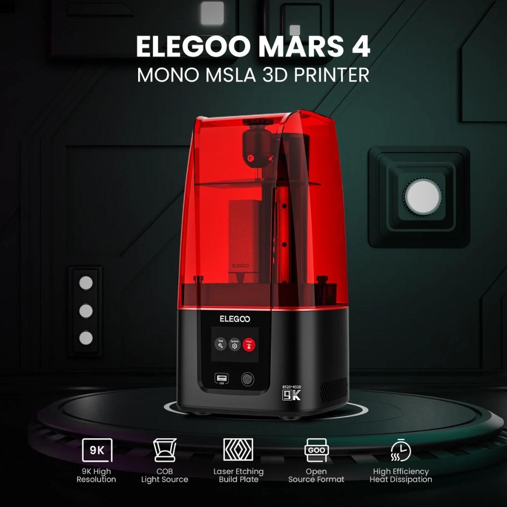 mars 4 3d printer msla 9k resinprinter, Elegoo, Ophalen of Verzenden, Resin/Hars, Zo goed als nieuw