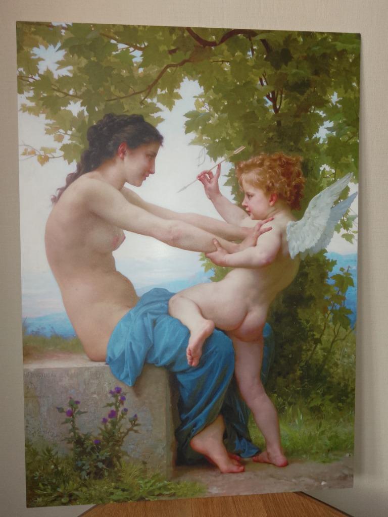 W. Bouguereau Déco murale 50 x 70 cm représentant EROS., Antiek en Kunst, Kunst | Schilderijen | Klassiek, Ophalen of Verzenden