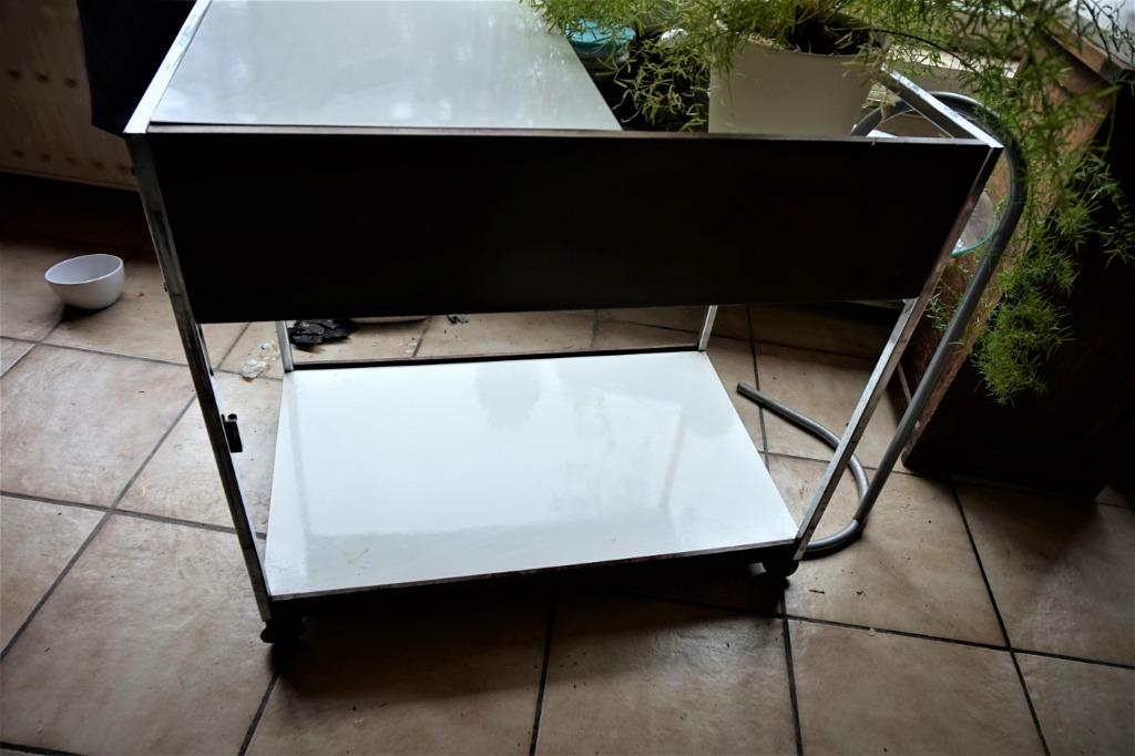 desserte palissandre vintage 1965, Métal, 25 à 50 cm, Vintage, 50 à 100 cm