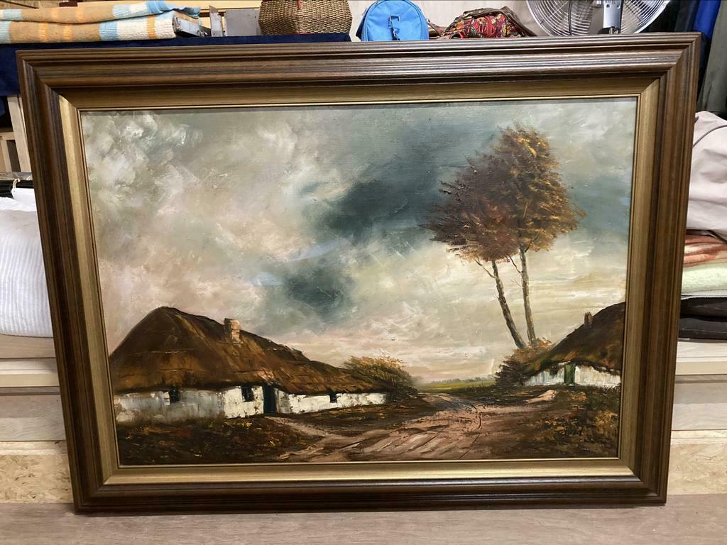 Schilderij Landelijk tafereel + kader, Ophalen