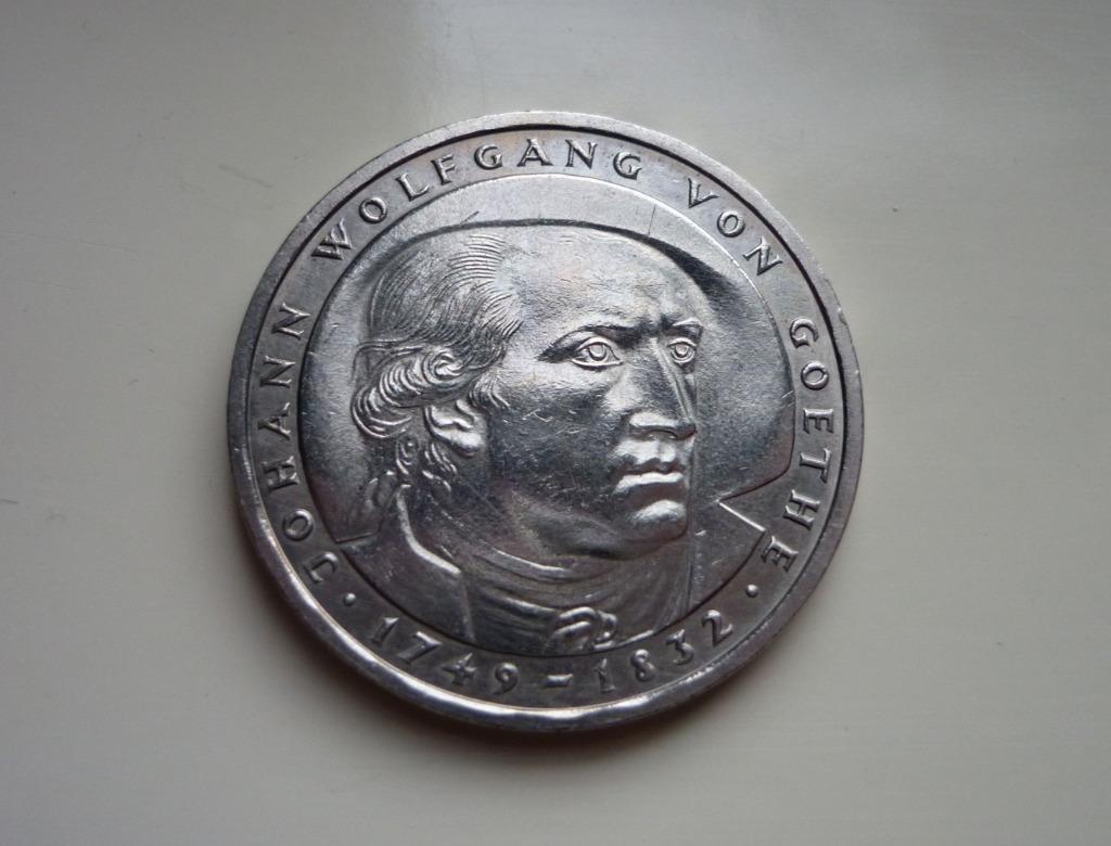 Munt 5 Deutsche Mark 150. Todestag Johann Wolfgang Goethe 82, Ophalen of Verzenden, Duitsland