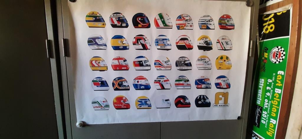 Poster helmen  Formule 1 60 cm op 80 cm    1992, Enlèvement ou Envoi, Comme neuf