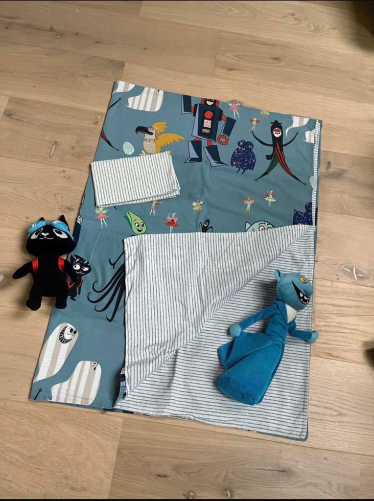 Kinder Dekbedovertrek 1 pers + knuffeltjes Ikea, Enlèvement, Comme neuf, Housse de couette