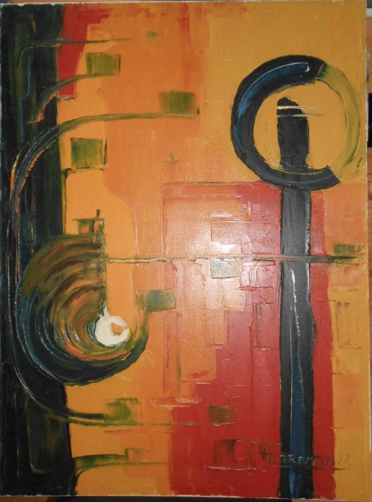 ABSTRACT SCHILDERIJ LODE HERREMAN PERIODE 1968-1970, Ophalen