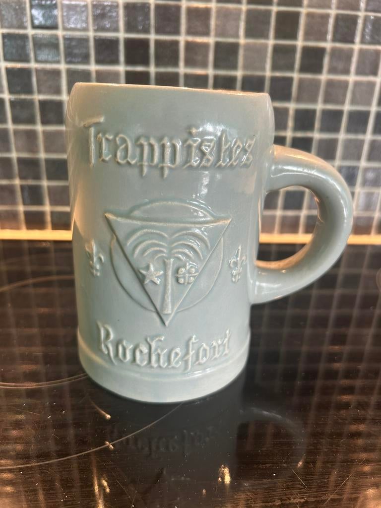 Chope en céramique Trappistes Rochefort avec motif moine, Enlèvement ou Envoi, Comme neuf