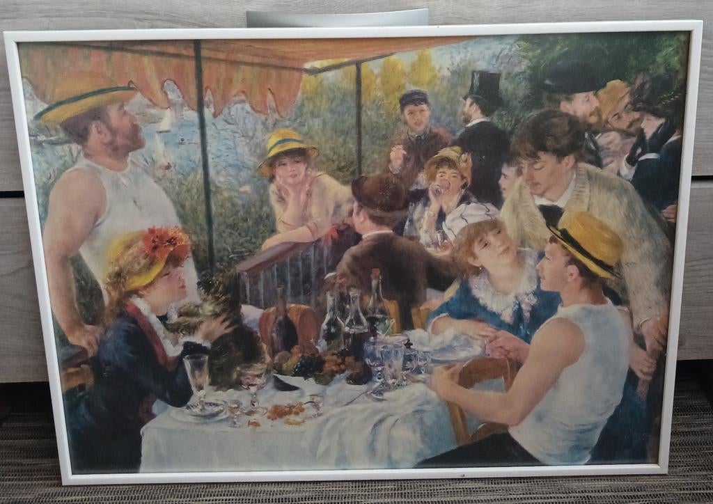 Ingelijste reproductie - The Boaters' Breakfast (Renoir) -, Antiek en Kunst, Ophalen