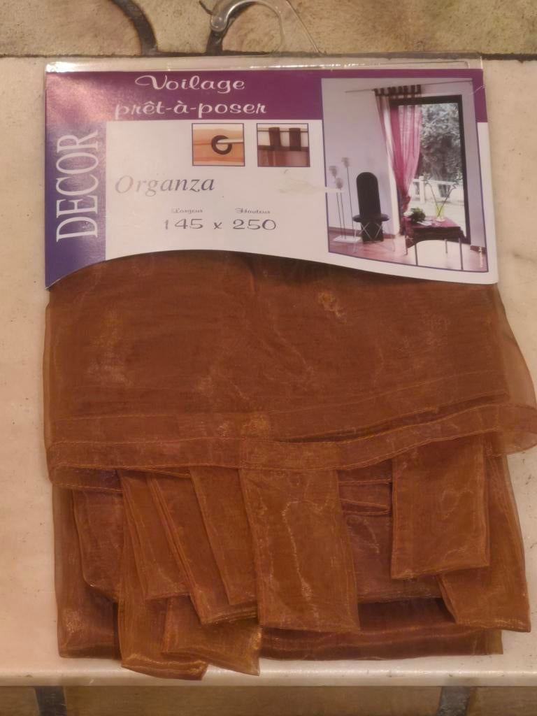 Voilage Organza prêt à poser neuf., Autres couleurs, Comme neuf, 100 à 150 cm, Enlèvement