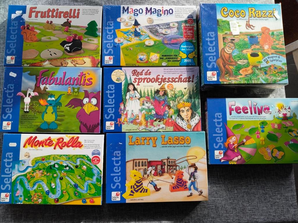 8 educatieve gezelschapsspelletjes  nieuw !!!, Drie of vier spelers, Ophalen of Verzenden, Nieuw, Selecta